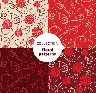 红花矢量循环素材图片