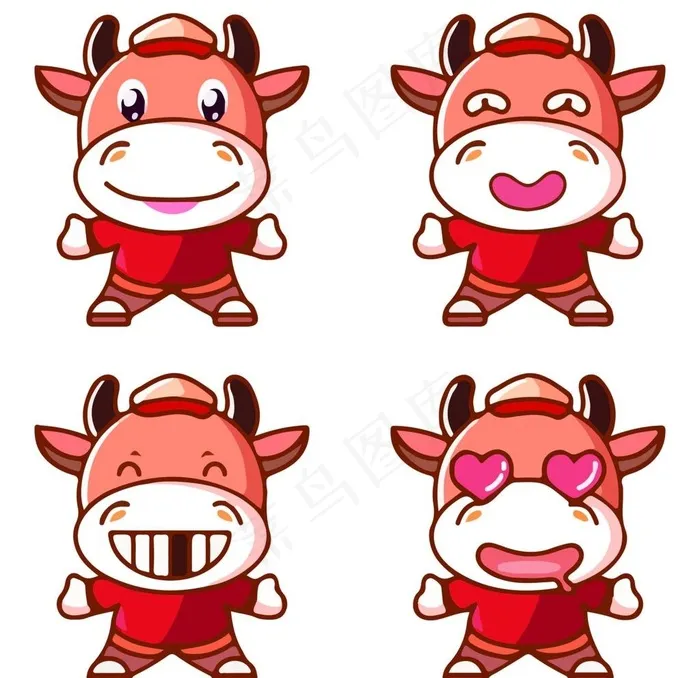 牛矢量图图片ai矢量模版下载