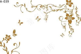 对角花矢量图图片