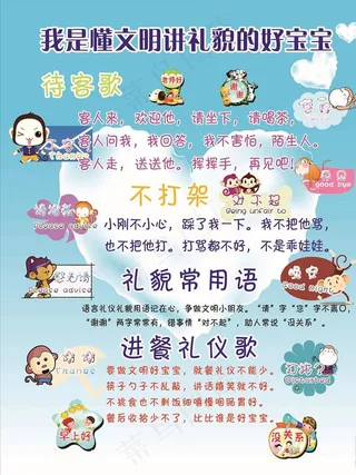 讲礼貌橱窗图片