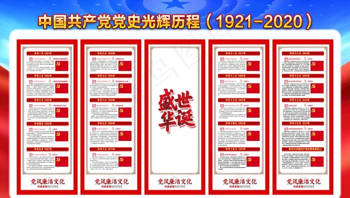 中国共产党历史光辉岁月图片(10866X6496(DPI:150))psd模版下载
