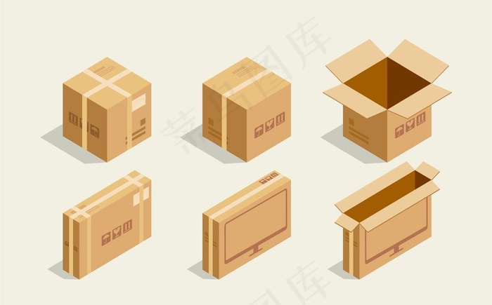 立体 纸板箱 箱子 纸箱 包裹图片