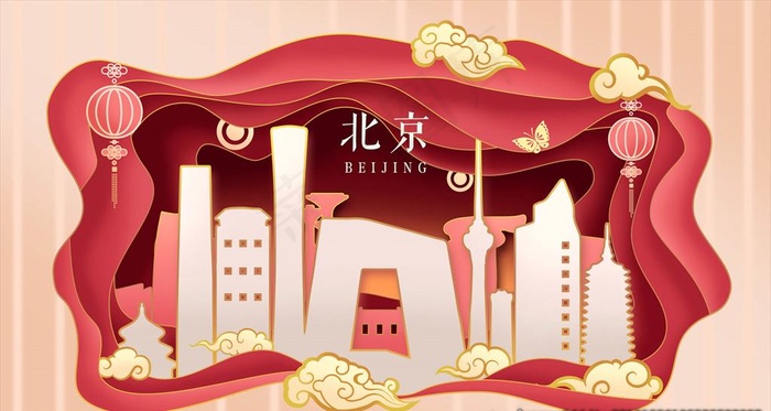 特色北京旅行海报图片psd模版下载