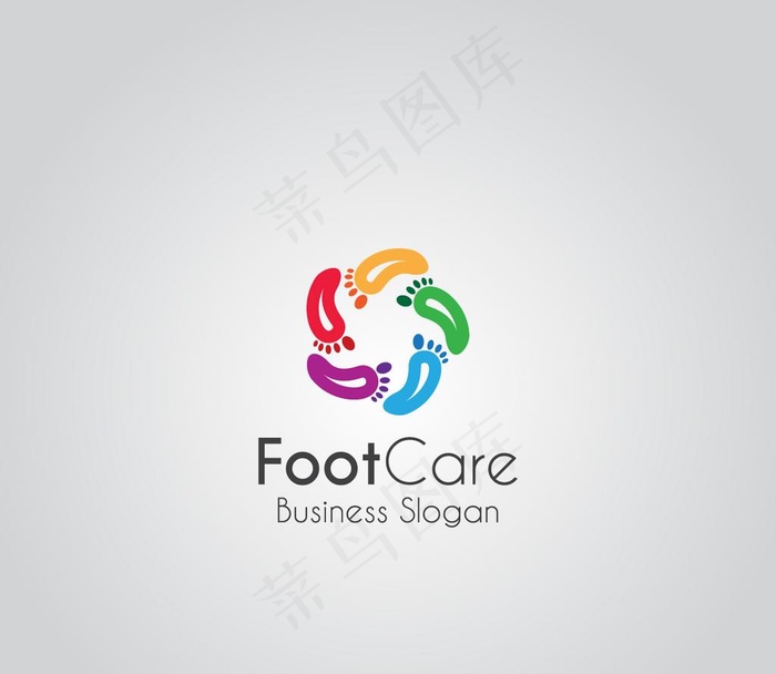 彩色脚印标志图片eps,ai矢量模版下载