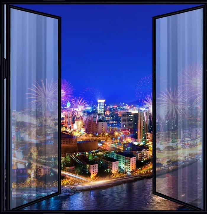 城市夜景图片(6830X6850(DPI:100))psd模版下载