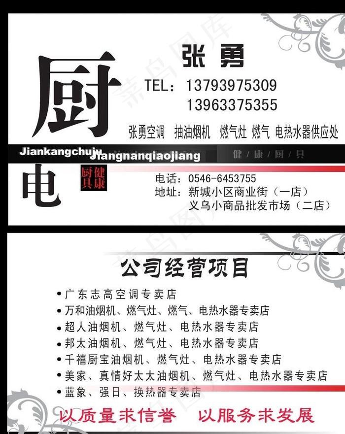 厨电名片图片psd模版下载