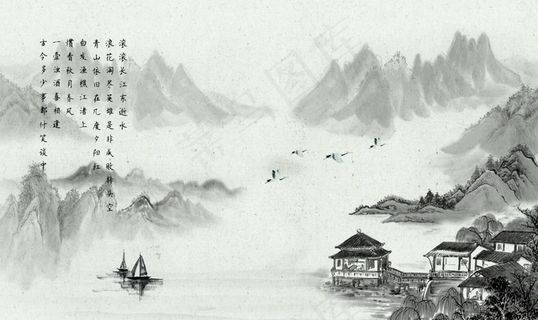 水墨背景墙图片