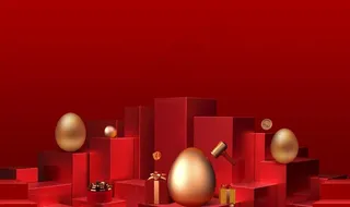 砸金蛋  红色  活动图片