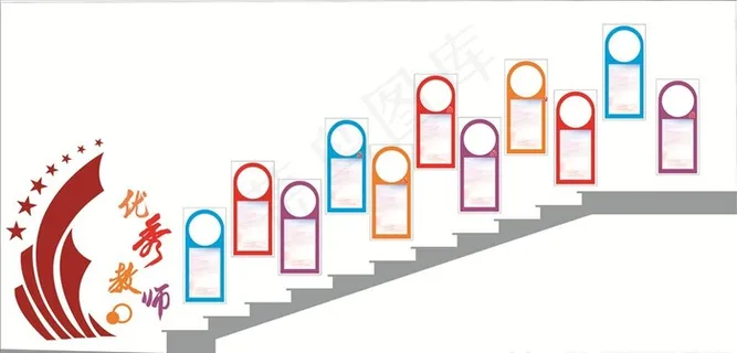 优秀教师楼梯文化墙图片