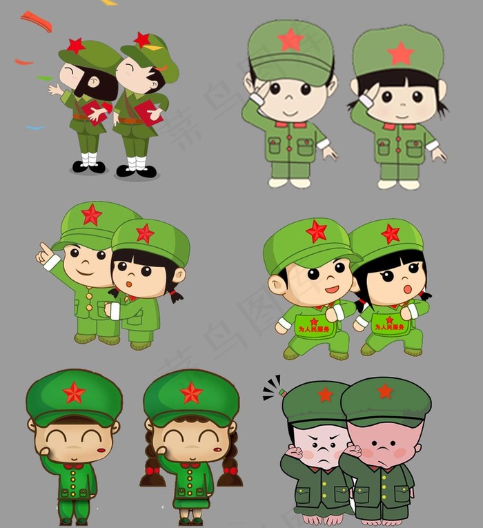 卡通军人图片(6497X7323(DPI:350))psd模版下载