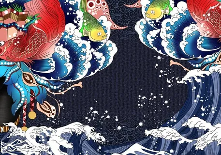 日式浮世绘传统插画卡通背景素材图片 日式浮世绘传统插画卡通背景素材图片
