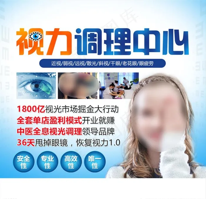 视力调节海报图片psd模版下载