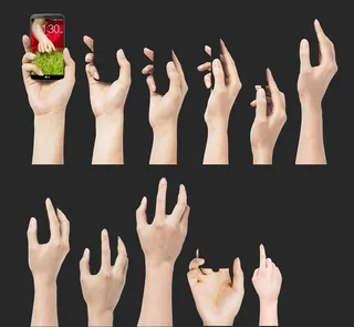 拿手机的手势图片