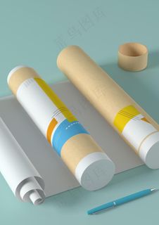 办公卷纸筒效果图图片