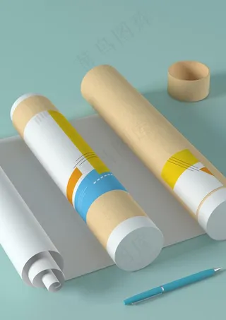 办公卷纸筒效果图图片