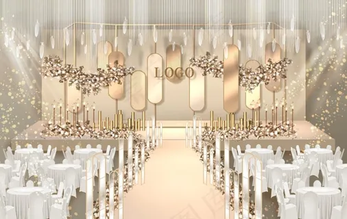 香槟色婚礼图片