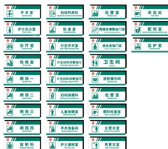 医院卫生院科室牌门牌设计图片ai矢量模版下载