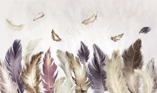 羽毛背景墙图片