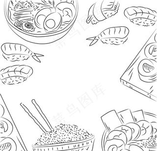 手绘日式料理图片