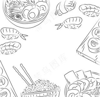 手绘日式料理图片