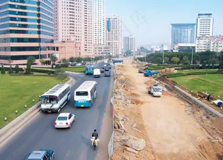 城市道路建设施工现场图片