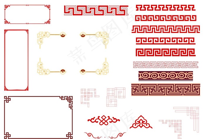 边框回字纹底纹图片