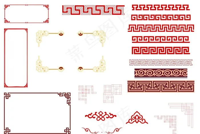 边框回字纹底纹图片ai矢量模版下载