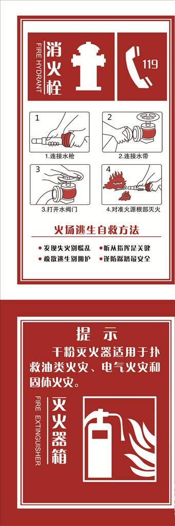 消火栓 灭火器使用方法图片psd模版下载