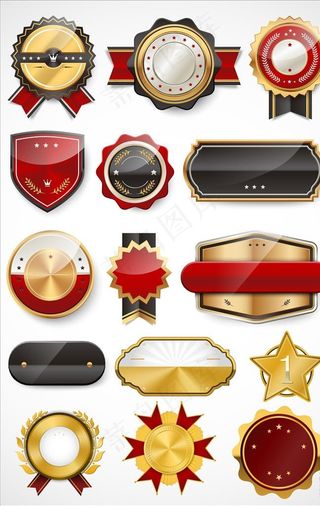 勋章奖章矢量图片