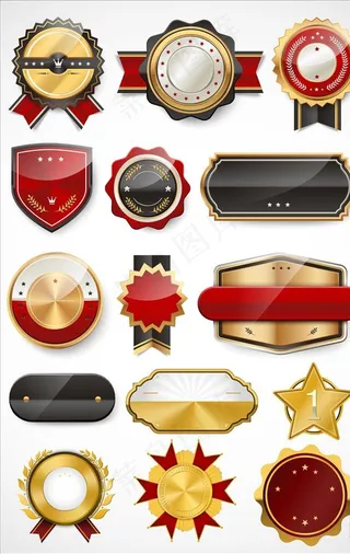 勋章奖章矢量图片