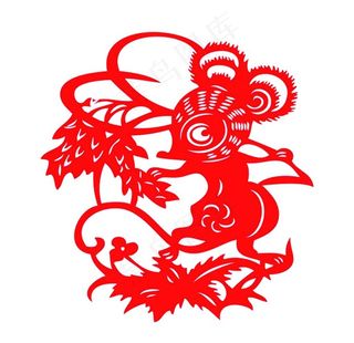 鼠 剪纸图片