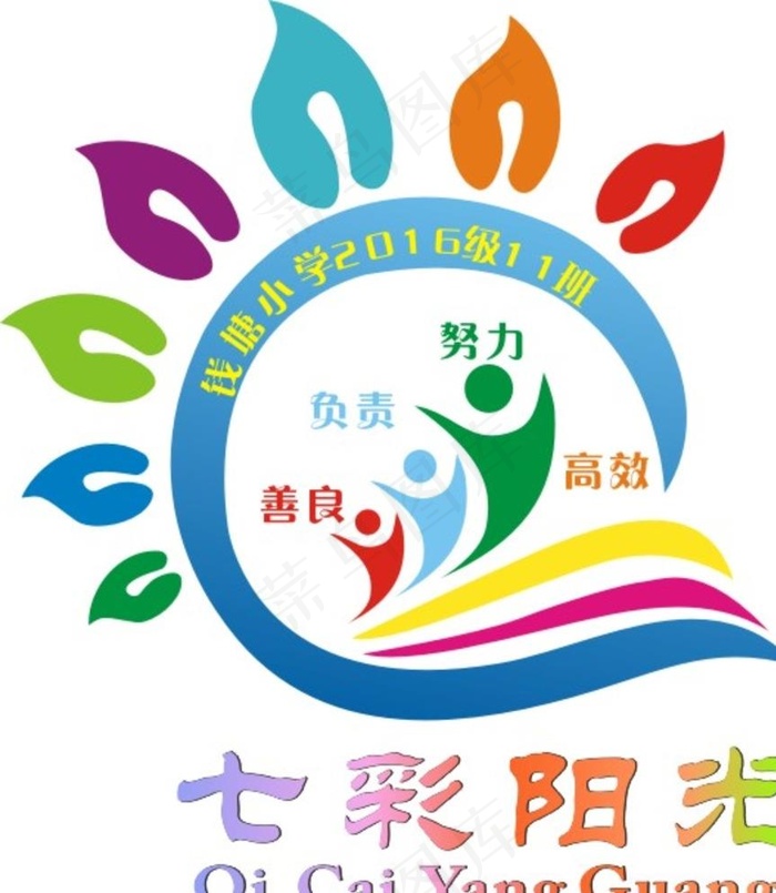 七彩阳光LOGO图片cdr矢量模版下载