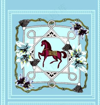 大牌 方巾 丝巾 数码印花 豹图片