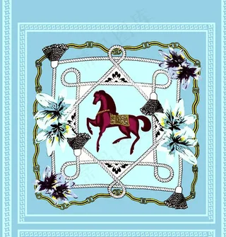 大牌 方巾 丝巾 数码印花 豹图片