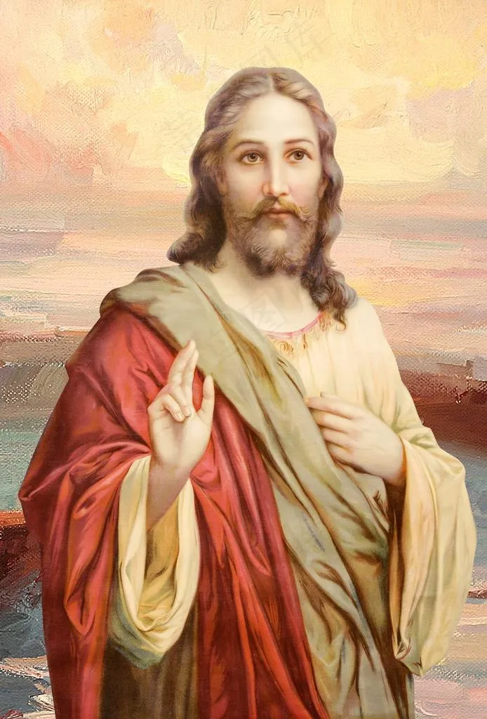 上帝耶稣油画像图片