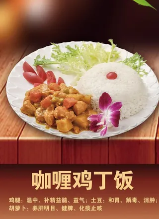 咖喱鸡丁饭图片