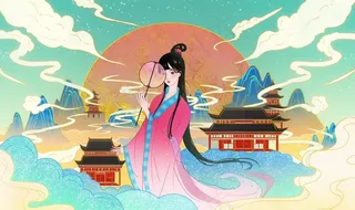 古风人物国风插画合成背景素材图片