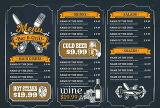 酒吧西餐厅菜单设计图片