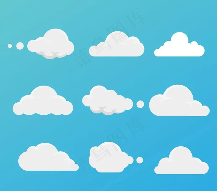 矢量折纸云朵图片ai矢量模版下载