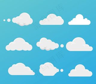 矢量折纸云朵图片