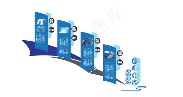 企业楼梯文化墙图片ai矢量模版下载