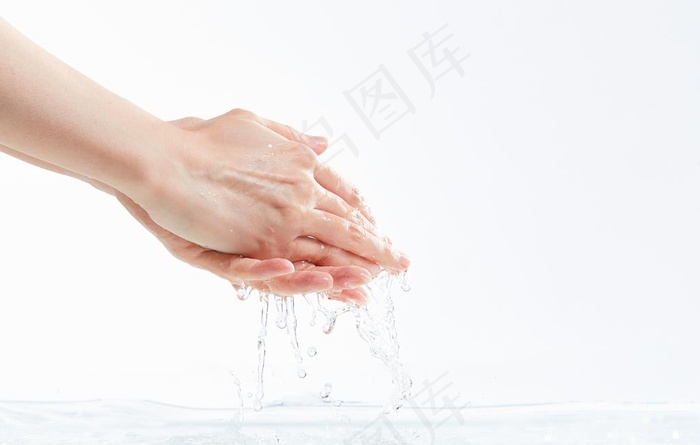 洗手手掌卫生健康水流背景素材图片