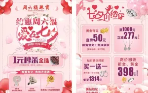 七夕珠宝宣传单图片