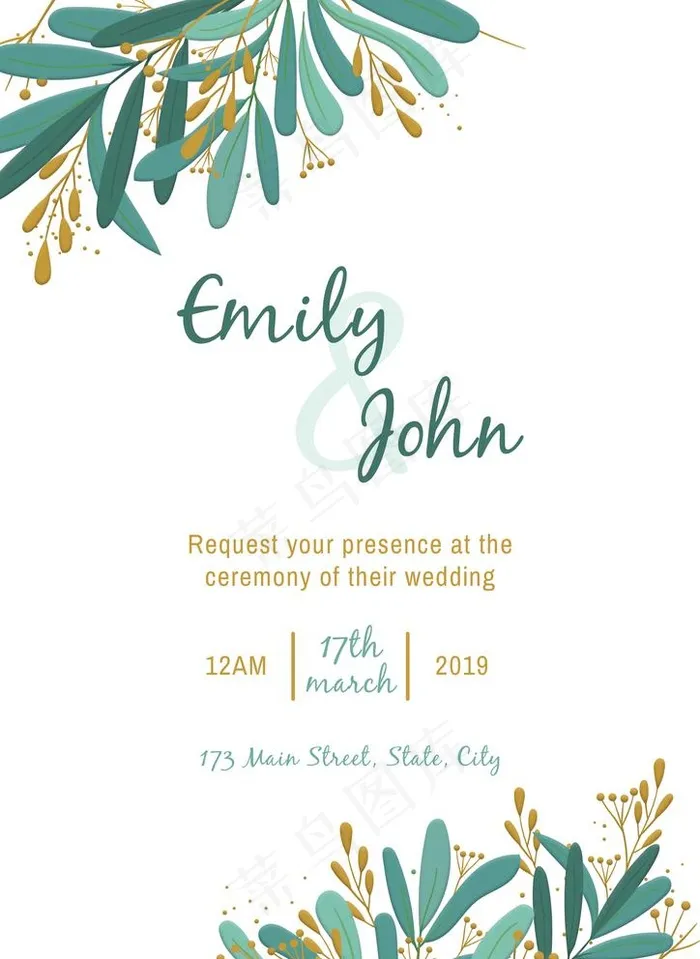 婚礼邀请卡图片psd模版下载