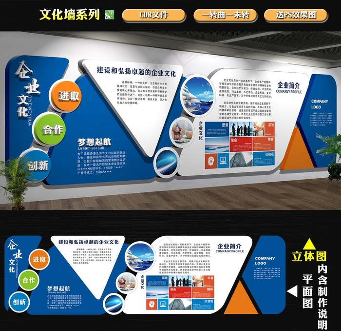 企业文化墙图片(210X297)cdr矢量模版下载