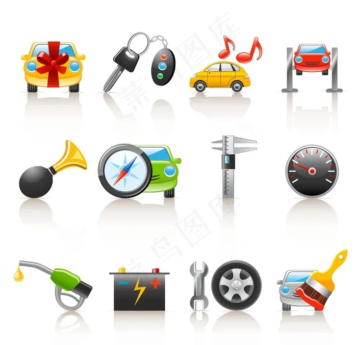汽车行业小图标卡通素材设计图片eps,ai矢量模版下载