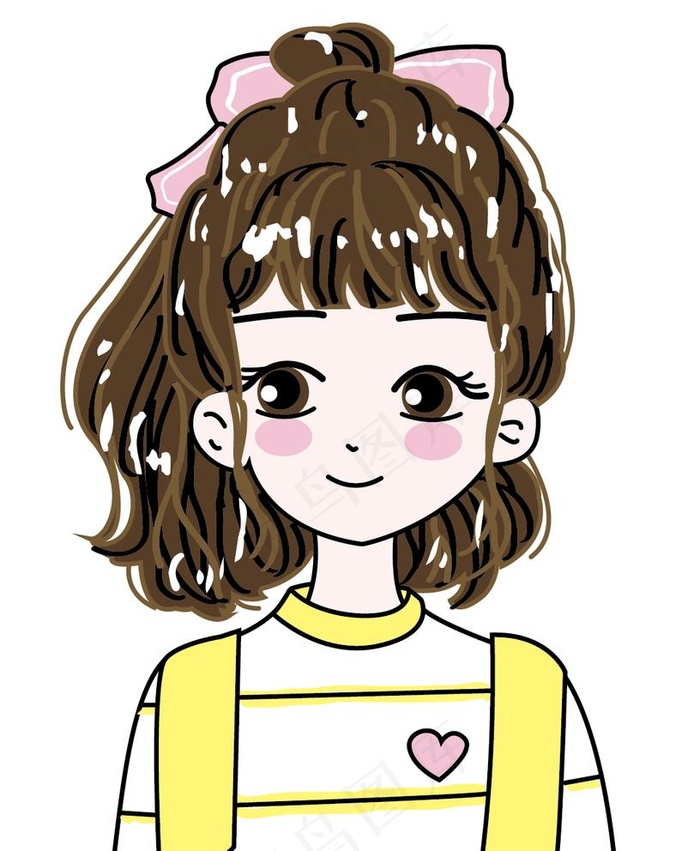 女孩图片ai矢量模版下载