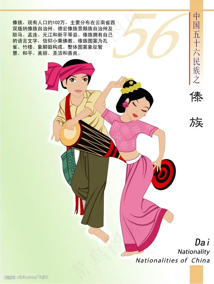 56个民族 傣族图片(4134X5315(DPI:150))psd模版下载