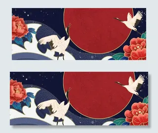 中国风国潮背景插画图片