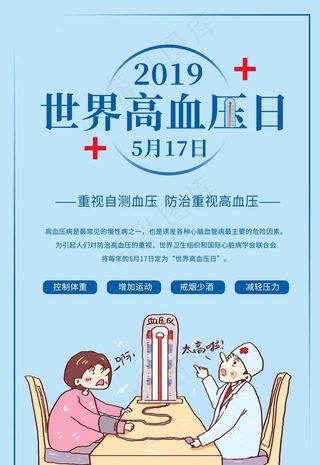 世界高血压日宣传海报图片